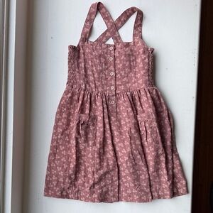 Lacey Lane Girls' Dusty Rose Floral Button-Front Sundress Size 6